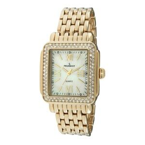 Peugeot Ladies Gold-plated Rectangular Watch